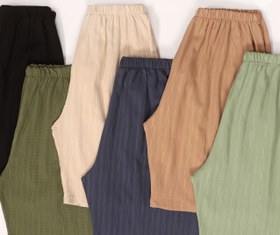 تصویر شلوارک زنانه جنس کراش نخی - سبز تیره 