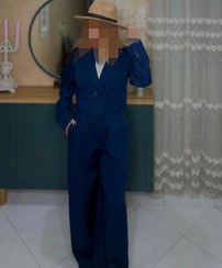 تصویر ست کراپ کت و شلوار بگ زنانه مازراتی 