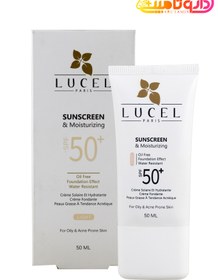 تصویر لوسل کرم ضد آفتاب و مرطوب کننده مناسب پوست چرب و مختلط SPF+50 رنگی Lucel Sunscreen And Moisturizing Cream For Oily And Acne Prone Skin Tinted