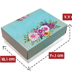 تصویر جعبه شیرینی نیم کیلویی 20 * 15 طرح بیتا (فروش کیلویی) 