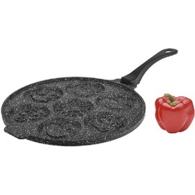 تصویر تابه پنکیک پز چدن (با دسته متحرک) نالینو کد 0129 Cast iron pancake pan (with movable handle) Nalino code 0129