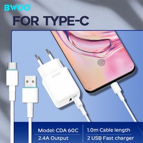 تصویر BWOO-CDA60C - باندل شارژر بهمراه کابل Type C 