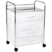 تصویر ترالی پانسمان چهار کشو رویه استیل 