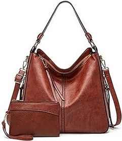 خرید و قیمت Women's PU Leather Tote Bag with Adjustable Shoulder Strap  (Brown) | ترب