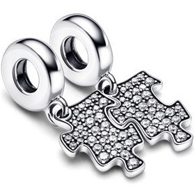 تصویر چارم آویز قطعه پازل نگین‌دار پاندورا Pandora Sparkling Puzzle Piece Dangle Charm