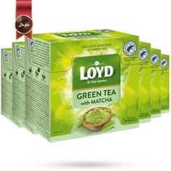 تصویر چای سبز کیسه ای هرمی لوید LOYD مدل ماچا matcha پک 20 تایی بسته 6 عددی 