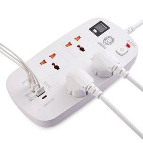 تصویر چندراهی هوشمند و شارژر گرین لاین مدل 4AC 2 USB & 2 USB-C PD 40W Power Socket 3500W (3M)