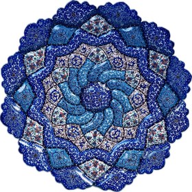 تصویر بشقاب میناکاری ۲۵ سانتیمتری + جعبه 