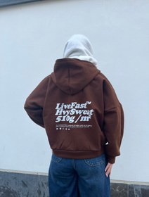 تصویر سوییشرت باکسی Live Fast 