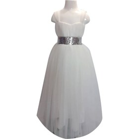 تصویر خرید اینترنتی لباس مجلسی دخترانه سفید رنگ از ترکیه 