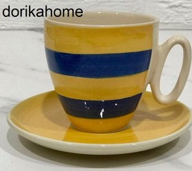 تصویر فنجان نعلبکی چایخوری دوریکا طرح ژینا cup and saucer dorika