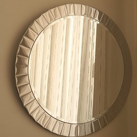 تصویر آینه گرد استیل رنگ کروم(نقره ایی) 