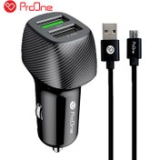 تصویر شارژر فندکی پرووان مدل PCG11 به همراه کابل تایپ سی ProOne PCG11 car charger