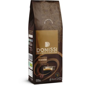 تصویر دانه قهوه دونیسی donissi آلگرتو 50% عربیکا وزن 250 گرم Donissi coffee bean powder allegreto weight 250 grams