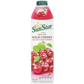 تصویر نکتار طبیعی آلبالو سان استار حجم 1 لیتر Sunstar Sour Cherry Juice 1Lit