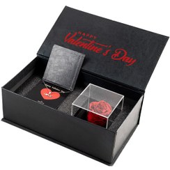 تصویر پک هدیه ولنتاین رز جاودان و گردنبند لاو 