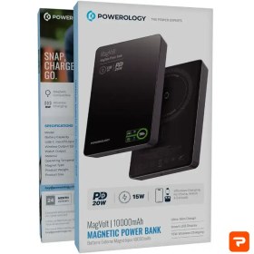 تصویر پاوربانک مغناطیسی پاورولوژی مدل MagVolt ظرفیت ۱۰ هزار 