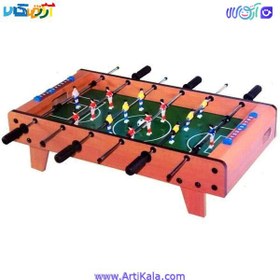 تصویر فوتبال دستی چوبی پایه دار مدل Xiang Jun Table Football 628 