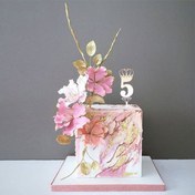 تصویر تاپر روی کیک همراه شمع عدد(جدید) 
