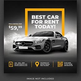 تصویر بنر اجاره ماشین مناسب اینستاگرام – Car rental promotion instagram post banner 