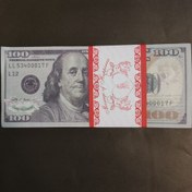 تصویر 100 دلاری تقلبی بسته 100 عددی 