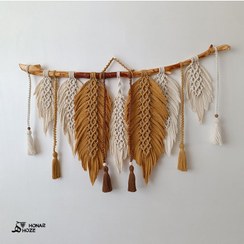 تصویر دیوار کوب مکرومه بافی مدل برکه دکوری ماندگار 