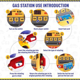 تصویر اسباب بازی مدل پمپ بنزین و فرمان موزیکال طرح baby car مجموعه 4 عددی 