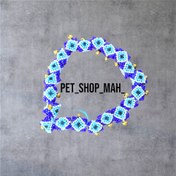 تصویر حلقه پا کبوتر با پلاک منجوق چشم و نظر زنگوله دار 