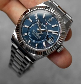 تصویر ساعت مردانه رولکس مدل اسکای دلر سرمه ای Rolex sky dweller watch blue