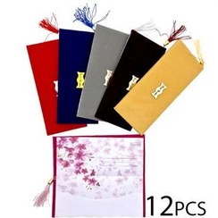 تصویر پاکت پول کیفی مخملی منگوله دار 12عددی 