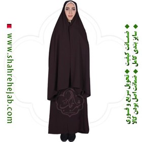 تصویر چادر کمری قجری قهوه ای شهر حجاب مدل 8095 