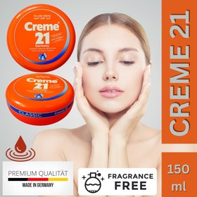 تصویر کرم مرطوب کننده 21 کرم مدل classic حجم 150 میلی لیتر Moisturizing cream 21 classic model cream 150ml