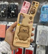 تصویر قاب گوشی فانتزی عروسکی خرسی فیجت برجسته Mobile cover luck bear silicone figet