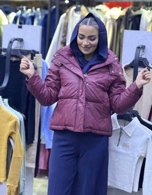 تصویر کاپشن زنانه - زرشکی / L مشکی ۱ / L 