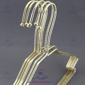 تصویر چوب لباسی مدل فلزی بسته 6 عددی - طلایی 