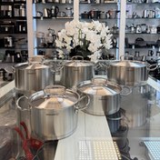 تصویر قابلمه استیل کرکماز با درب تمام استیل 