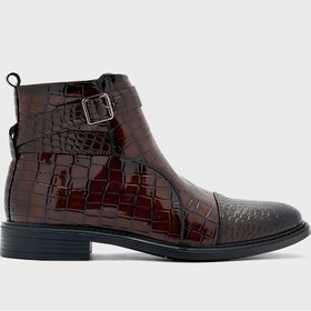 تصویر بوت‌های کشی با طرح کروکودیل پاتنت برند robert wood Patent Croc Embossed Pull On Boots