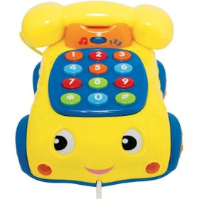 تصویر تلفن چرخ دار کشیدنی صورتی 006630 وین فان Winfun 