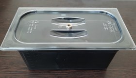 تصویر لگن بن ماری ۱/۳ عمق ۱۰ پلی کربنات مشکی 