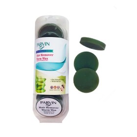 تصویر وکس سکه ای 10 عددی آلوورا پروین Parvin Aloevera Hair Remover Warm Wax 200g