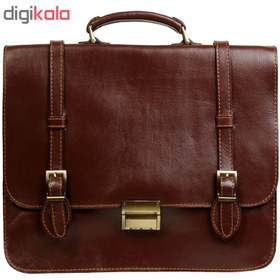 تصویر کیف اداری چرم زانکو کد 100002 - عسلی 