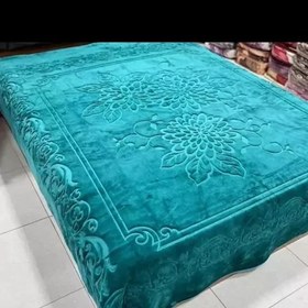 تصویر پتو گلبافت دو نفره نقش برجسته 240×220 | سنگین، لوکس، رنگ‌بندی متنوع + ضمانت اصالت - کرم تیره 