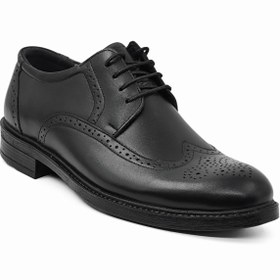 تصویر کفش مجلسی مردانه و پسرانه چرم بنددار k700 ریوا چرم تبریز - مشکی / 44 