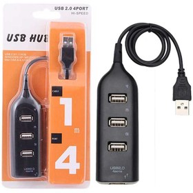 تصویر هاب HI-SPEED 1m 4Port مشکی هاب لپ تاپ 4 متفرقه | Other Brand مشکی