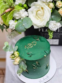 تصویر ست گل و کیک سبز 