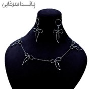 تصویر گردنبند دخترانه پاپیون استیل رنگ ثابت 