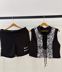 تصویر تاب شلوارک ورزشی مدل نایک - مشکی 