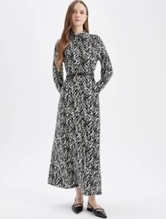 تصویر ماکسی البسه دکلت دار با طرح یقه پیراهن و آستین بلند D4149AX24AU | Defacto | 846549726 | اورجینال 