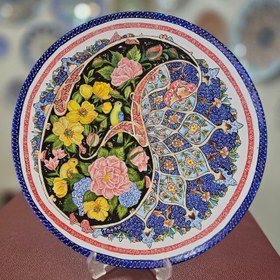 تصویر بشقاب میناکاری بته جقه 