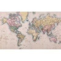 تصویر پوستر دیواری نقشه قاره های جهان مدل BCW604 